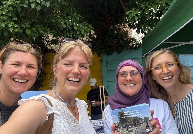 Rachel with Carolyn from Possible and two residents at Woodgrange fete